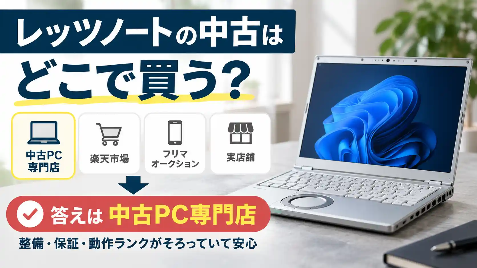 レッツノートの中古はどこで買う?答えは中古PC専門店