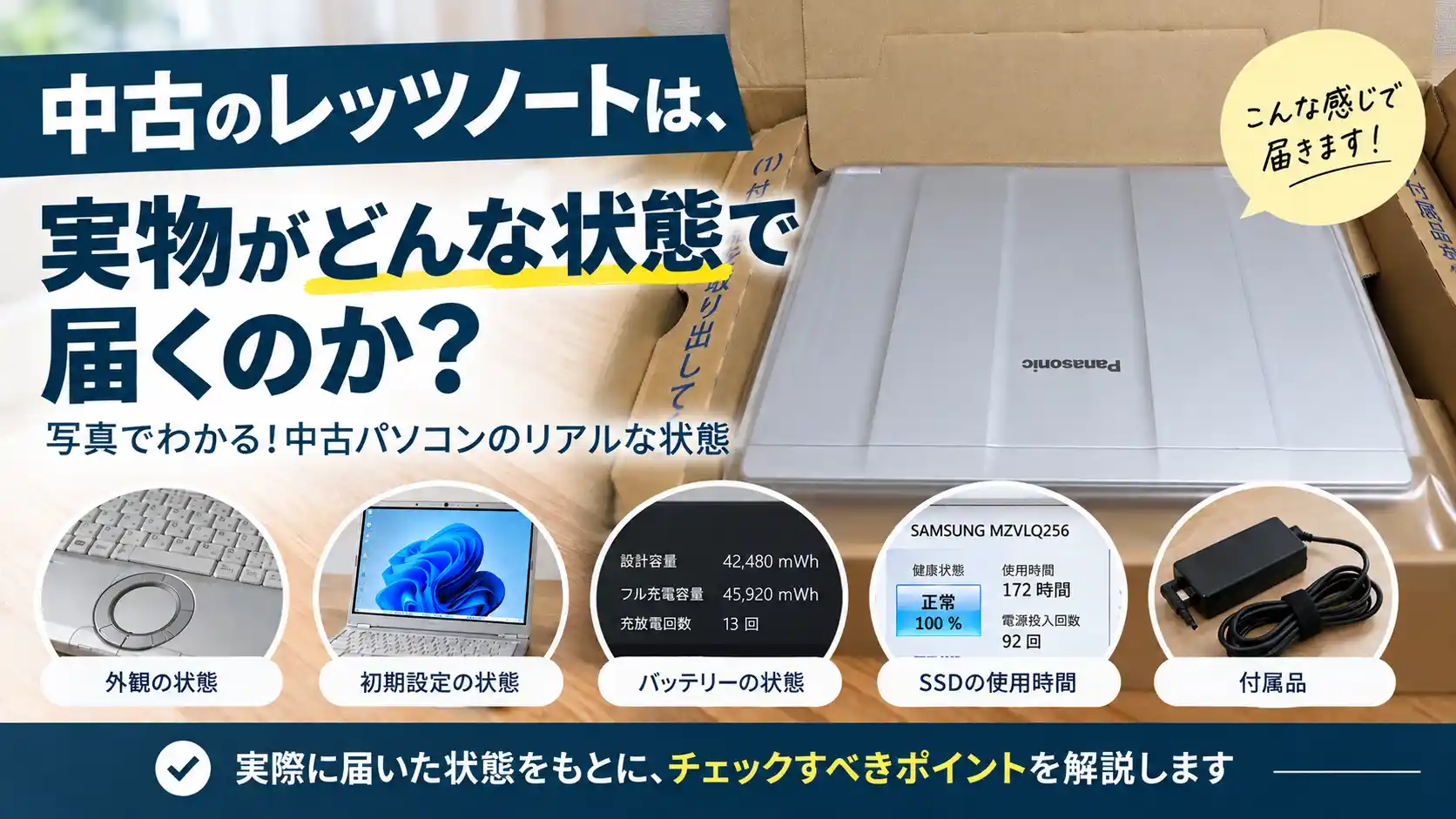 中古のレッツノートは、実物がどんな状態で届くのか