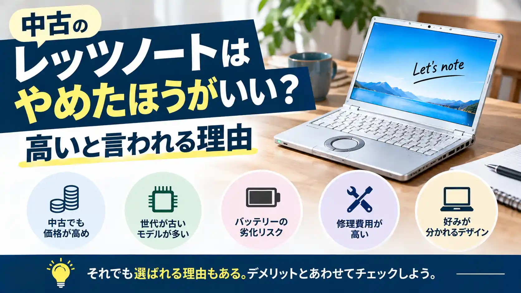 中古のレッツノートはやめたほうがいい?高いと言われる理由